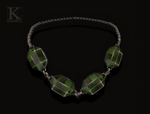 (Kunglers Extra) Vivienne necklace - vendor silver-green