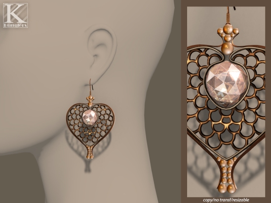 (Kunglers Extra) Amala earrings - crystal